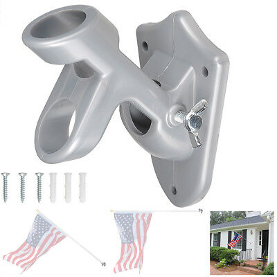 2 Positions 1" Flag Pole Bracket Wall Mount Flagpole Holder Home Outdoor