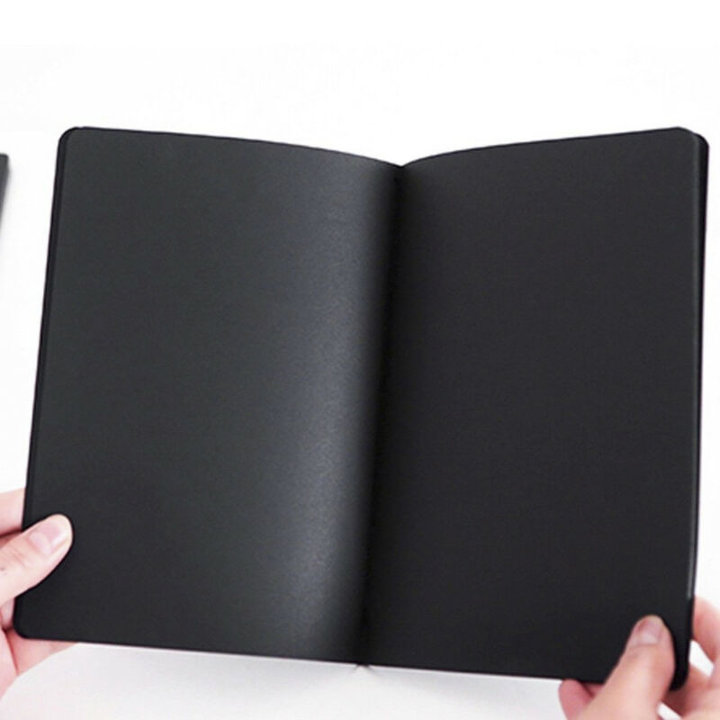56k Black Paper Graffiti Notebook Sketch Book Diary For Painting Notepad Drawing