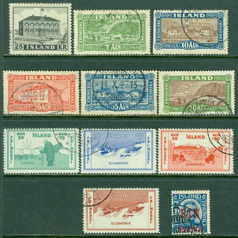 Edw1949sell : Iceland Nice Collection Of Very Fine, Used Complete Sets. Cat $123