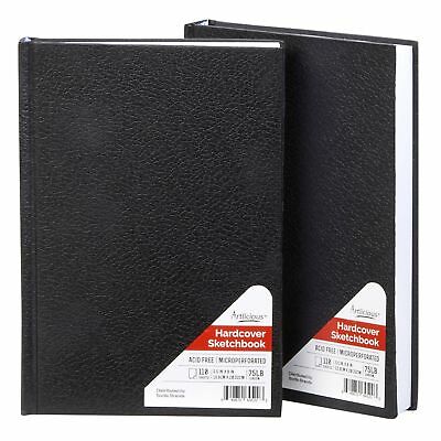 Artlicious - 2 Hardcover Sketch Books Hardbound Value Pads - 5.5" X 8" - 440 ...