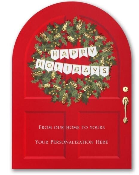 Christmas Holiday Cards Realtors Real Estate Professionals Red Door Custom