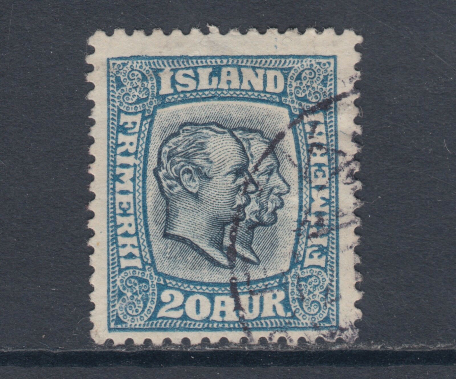 Iceland Sc 107 Used 1925-18 20a Blue Kings, Top Value To Set, F-vf