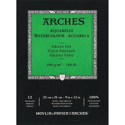 Arches Watercolor Paper Pad 140 Lb. Cold Press 9x12"
